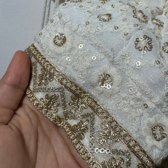 Elegant Cream and Gold Skirt Set - Picture 8 of 9